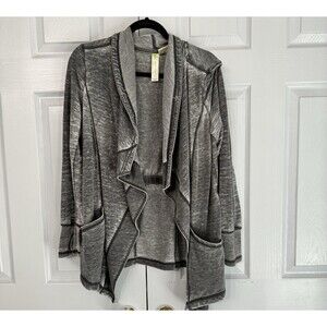 Halcyon Women's Med Burnout‎ Open Front Long Sleeve Jacket Boho Lagenlook Grunge